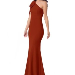Azazie Rinna Rust Dress